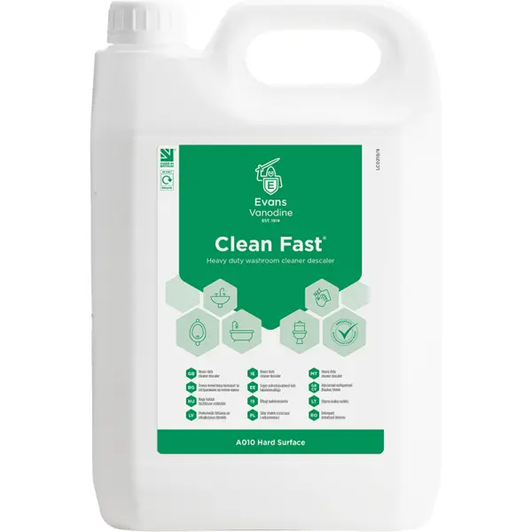 Evans Clean Fast - Heavy Duty Perfumed Washroom Cleaner 5 Ltr Bottle 1 Evans Clean Fast