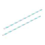 Baby Blue and White Striped Paper Straws 8" (20cm) 6mm Bore 2 Baby Blue and White Striped Paper Straws