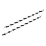 Black and White Striped Paper Straws 8" (20cm) 6mm Bore 2 Black and White Striped Paper Straws