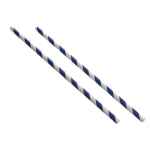 Blue and White Striped Paper Straws 8" (20cm) 6mm Bore 2 Blue and White Striped Paper Straws 8"