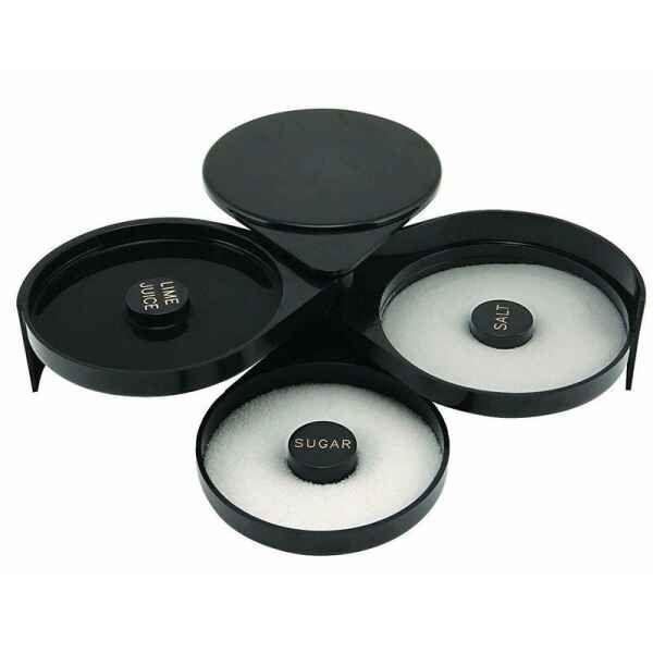 Cocktail Glass Rimmer for Salt Sugar Lime Folding Plastic Bar Dispenser Black 1 glass rimmer