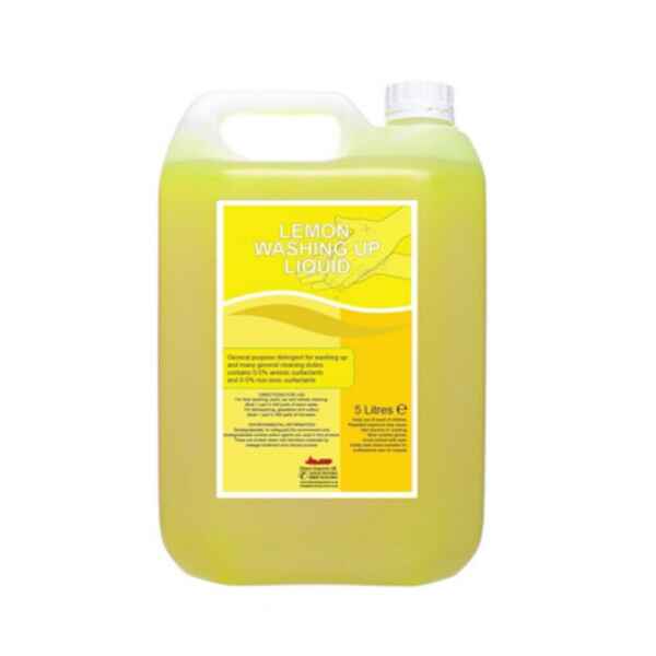 Concentrated Lemon Washing Up Liquid - Professional Catering Quality - 5 Litres 1 Washing Up Liquid