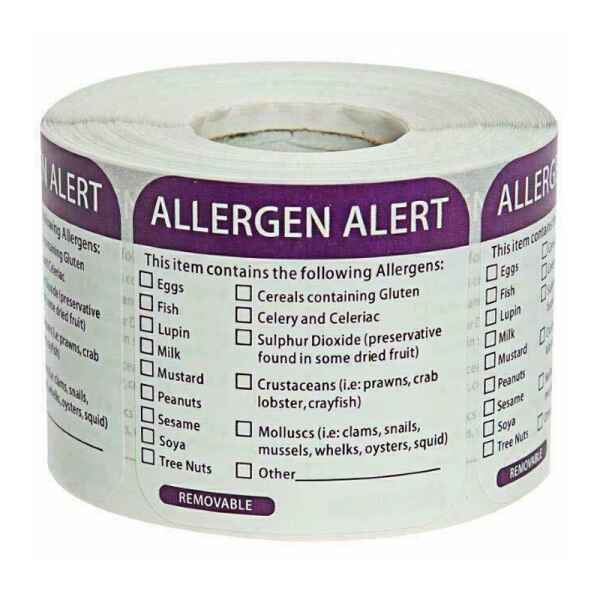 Food Allergy Allergen Warning Label/Catering Sticker 500 1 foodallergyallergenwarninglabelcateringsticker50024166p