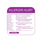 Dispenser & Roll of 500 Square Allergen Labels Combo 3 purpleallergen