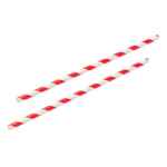 Red and White Striped Paper Straws 8" (20cm) 6mm Bore 2 red and white striped paper straws