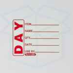 Red Square Day Labels (500 per roll) 2 Red Square Day Labels