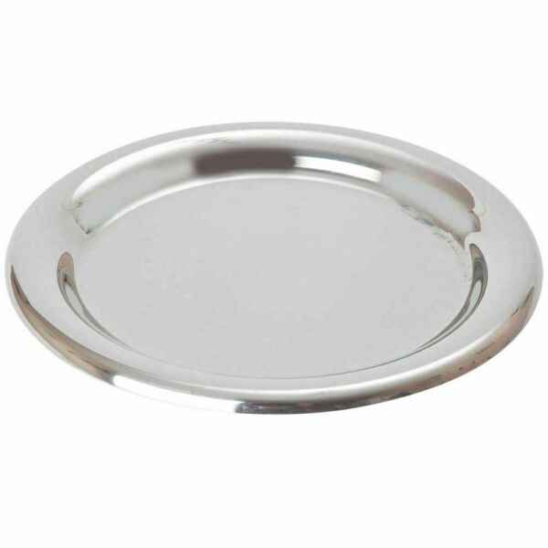 Round Stainless Steel Tip Tray Pack of 10 | Bill Presenter Cash Hotel Restaurant 1 stainless steel tip tray