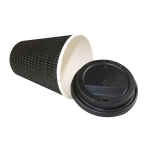 8oz Black Ripple Coffee Cup 5 sml8black coffee cup and lid black