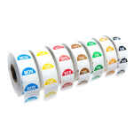 20mm Round Food Label Day Dots - Single Days & Complete Week Set 2 Round Food Label Day Dots