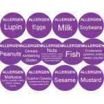 25mm Round Purple Allergen Labels - Various Warnings In 1000 Sticker Rolls 2 s l1200 21