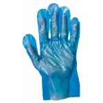 Disposable Food Safe Textured Blue PE Plastic Polythene Gloves 3 57 7