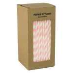 Baby Pink and White Striped Paper Straws 8" (20cm) 6mm Bore 3 babypinkandwhitestripedpaperstraws820cmbiodegradablecompostableecofr5B25D24881p