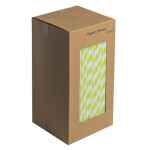 Lime Green and White Striped Paper Straws 8" (20cm) 6mm Bore 3 limegreenandwhitestripedpaperstraws820cmbiodegradablecompostableecof5B25D24942p