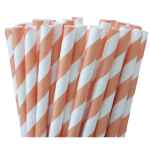 Orange and White Striped Paper Straws 8" (20cm) 6mm Bore 3 orangeandwhitestripedpaperstraws820cmbiodegradablecompostableecofrien5B25D24952p