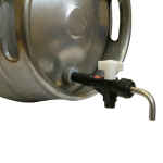 Beer Barrel Tap with Tap Nut and Hop Strainer and turn down spout 2 beer barrel tap
