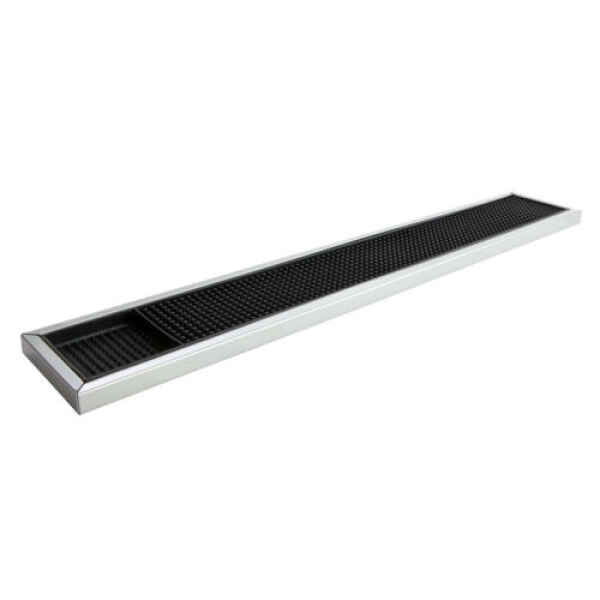 Rubber Bar Mat with Stainless Steel Frame 1 black bar runner