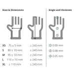 XL - Blue Nitrile Gloves 4 P GS003X hand size guide