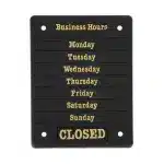 Hours of Business Sign Board 6 BE B192 3 1