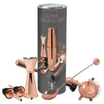 8 Piece Cocktail Kit – COPPER 3 copper barware set for bartenders 8 pieces mezclar in gift box