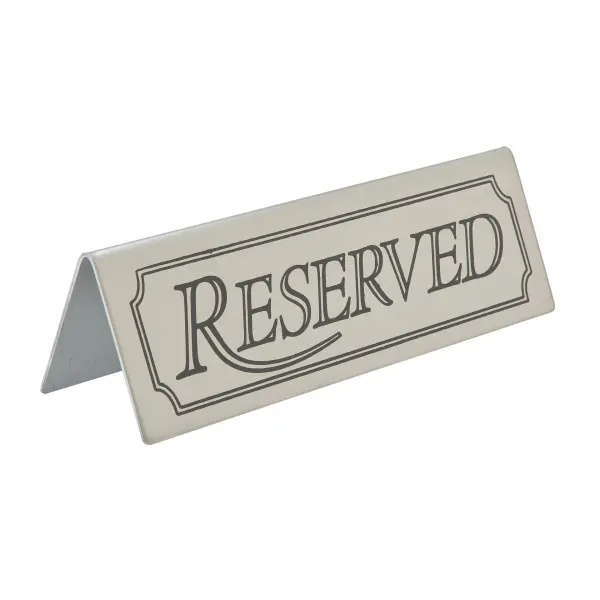 Reserved Table Sign Stainless Steel 1 3454 Stainless Steel Reserved Table Sign
