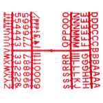 ½” Letter Set – PK6 Red 2 3861R 1 2inch Letter Set PK6 Red