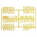 ¾” Letter Set – PK6 Yellow 2 hc766 pegcharacters