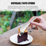 White Paper Spoons - 158mm Durable Disposable Cutlery 3 2
