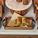 GenWare Acacia Wood Serving Tray with Metal Handles 32.5 x 17.5cm 3 LFST0324123