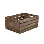 Genware Dark Rustic Wooden Crate 41 x 30 x 18cm 2 WDC 4130D