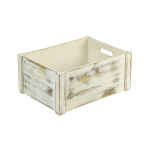 Genware White Wash Wooden Crate 41 x 30 x 18cm 2 WDC 4130W