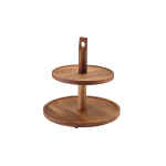 GenWare Acacia Wood Two Tier Cake Stand 2 WDCS2