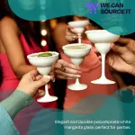 Elite 12oz WHITE Margarita Glass NS-(127-1WH NS) - Pack of 12 4 03 4